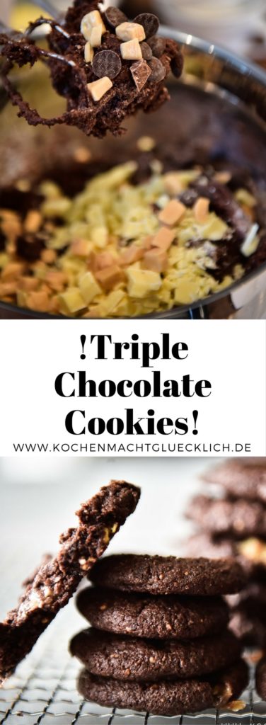 Mehr Schokolade geht nicht. Triple-Chocolate-Cookies - Genuss auf eigene Gefahr!