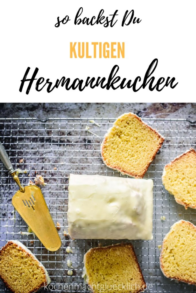 Der Kultkuchen aus den 80ern: Hermankuchen! Hier mit einem Rezept für Hermannkuchen mit Eierlikör. Absolut einfach mit einer tollen Schritt für Schritt Anleitung. Ausprobieren lohnt sich!