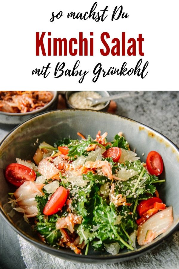 Kimchi Salat mit Sesam und Baby Kale