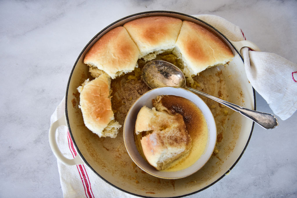 Schwäbische Dampfnudeln mit Vanillesoße