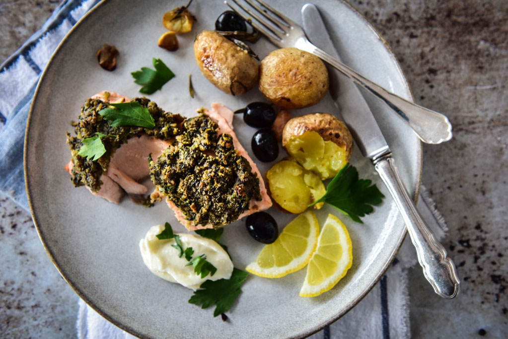 Lachs mit Knusperkruste einfach lecker